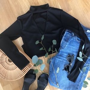 ZARA Deep V Bodysuit
